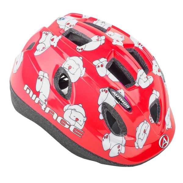 Helmet Bicycle Mirage Children Dimensione del casco M 48-54 cm Orso polare rosso