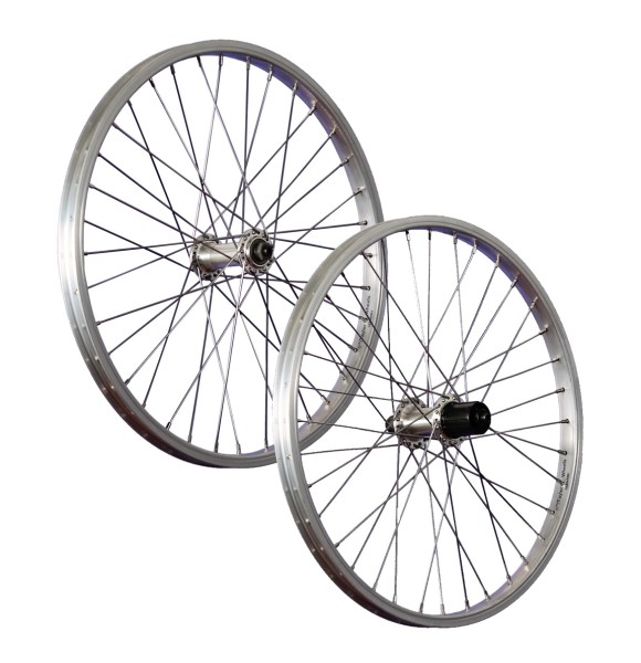 20 pollici coppia di ruote bici Shimano FH-TX500 7-10 argento